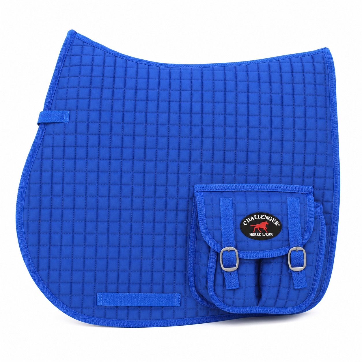 Horse Quilted English All-Purpose Trail Saddle Pad Blue w/ Pockets 7279