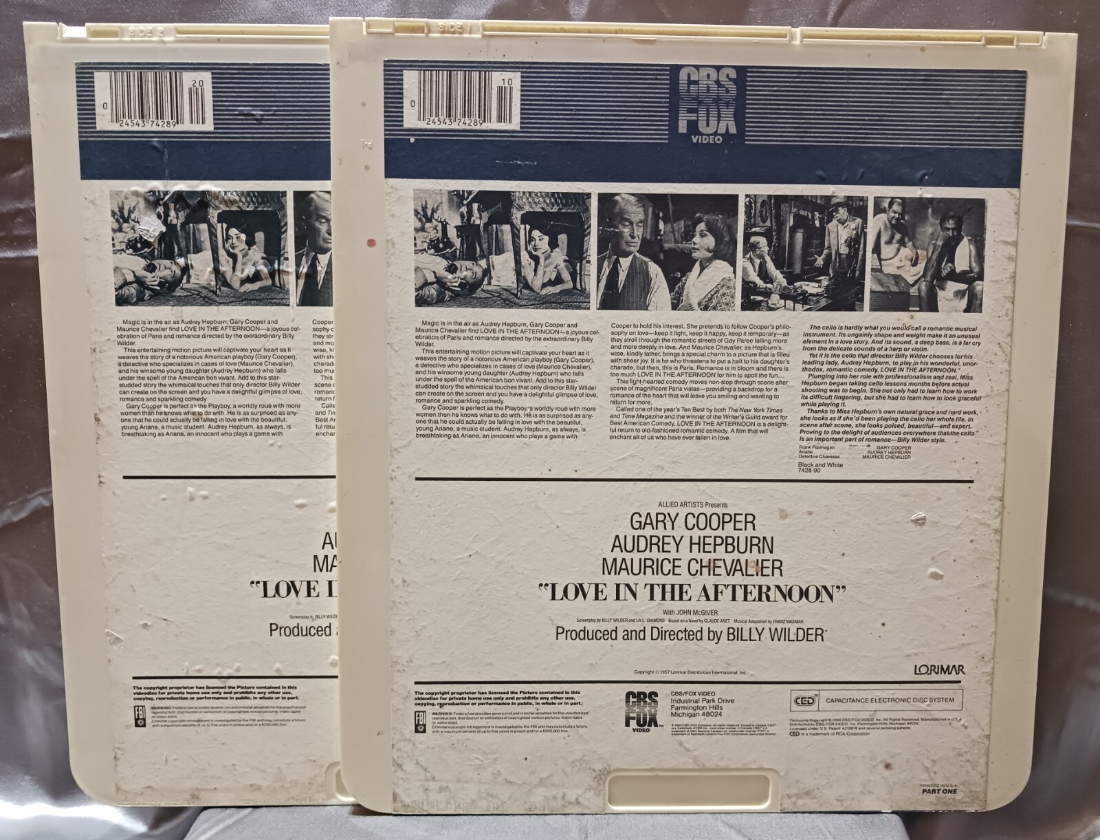CBS Fox Video- "Love in the Afternoon" TWO- CED Disc Set Pre-Owned 1983