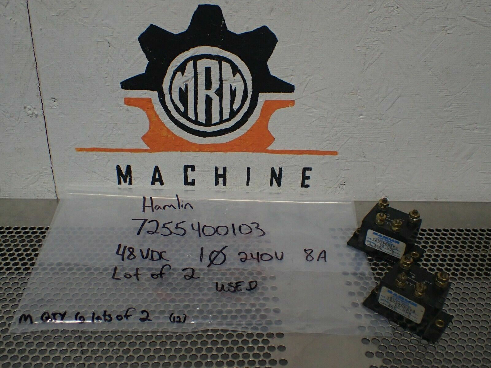 Hamlin 7255400103 48VDC Relays 240V 8A Used With Warranty (Lot of 2) See Pics