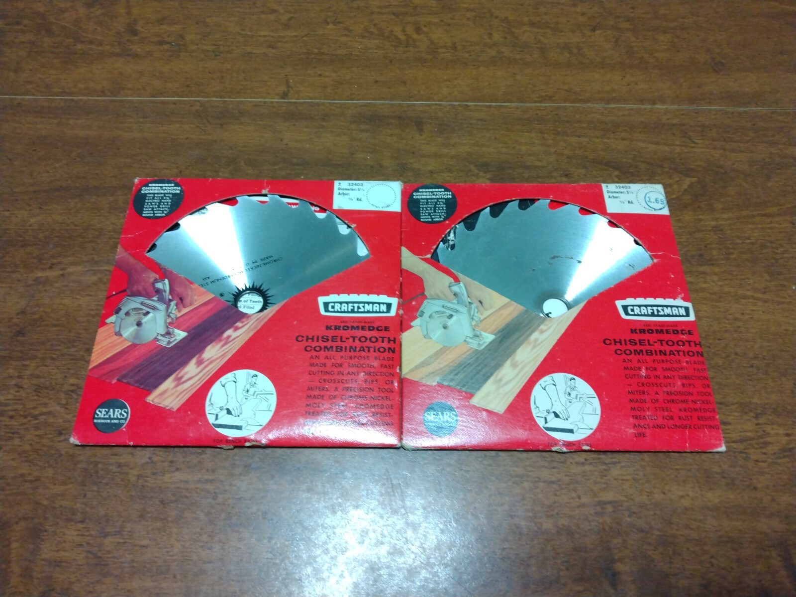 Vintage 5.5” Craftsman Kromedge Chisel Tooth Combination Sawblades 9-32403 1/2”