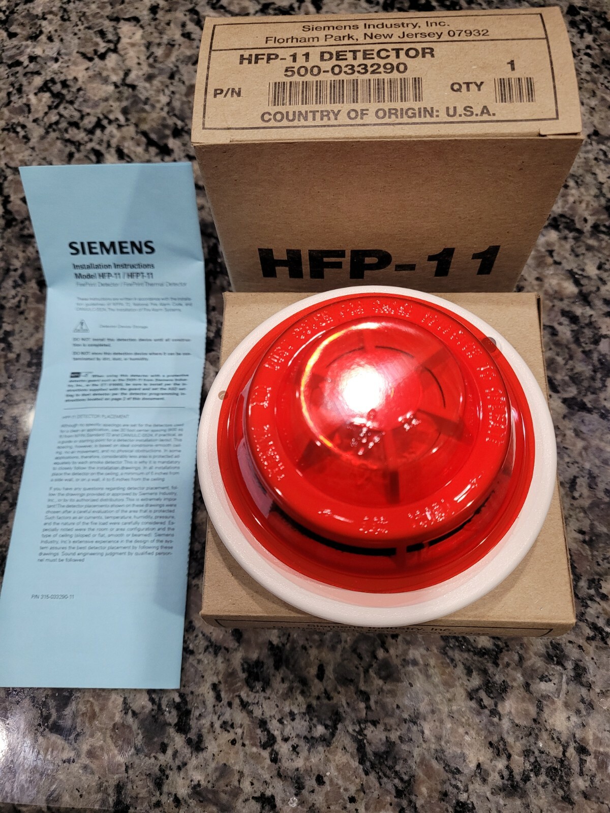 Siemens HFP-11 Smoke Detector Head, TRUE USA Manufactured, NOT INDIA!!