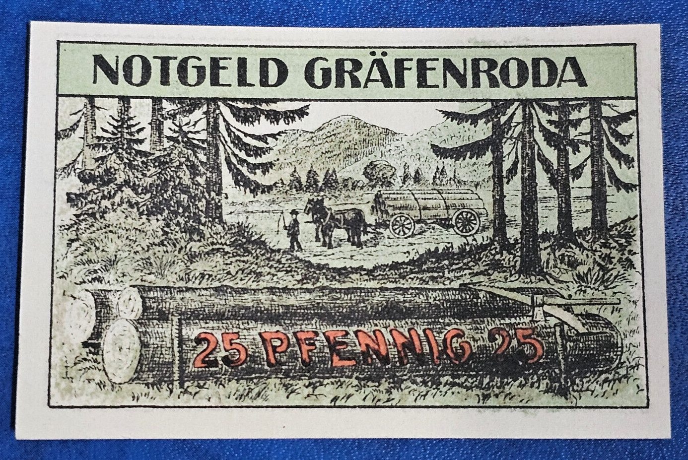 GRÄFENRODA NOTGELD 25 PFENNIG 1921 EMERGENCY MONEY GERMANY BANKNOTE [🇩🇪35352]