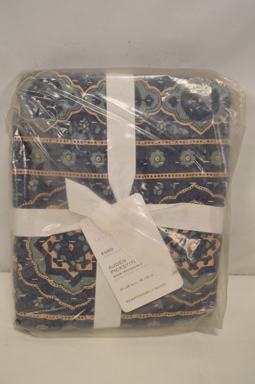 NWT Pottery Barn Auden Pickstitch Sham Size Euro
