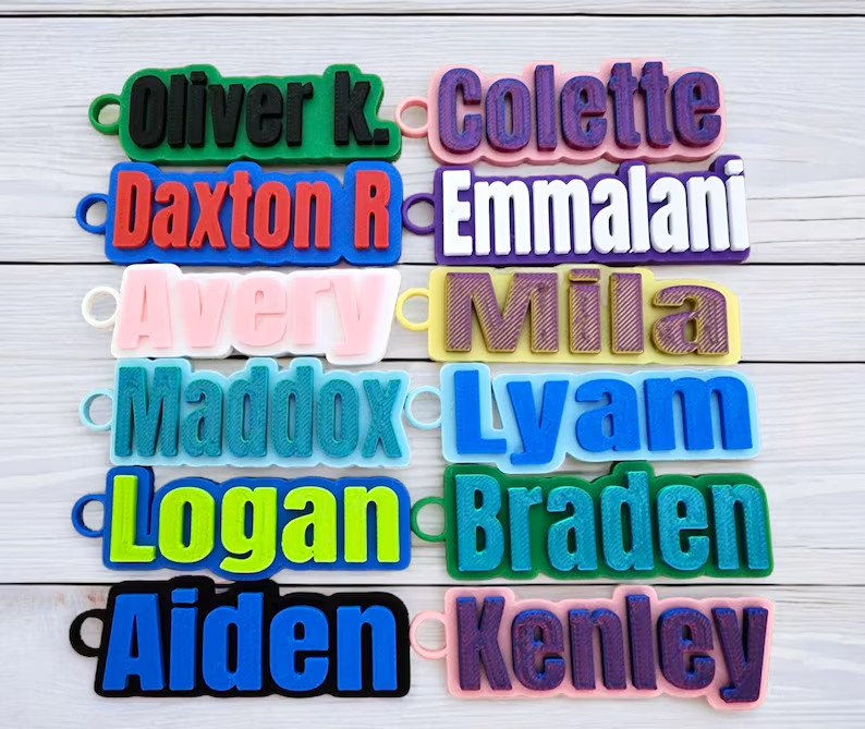 Bottle Name Tag, Personalized Name Keychain, Custom Backpack Tag, School Name