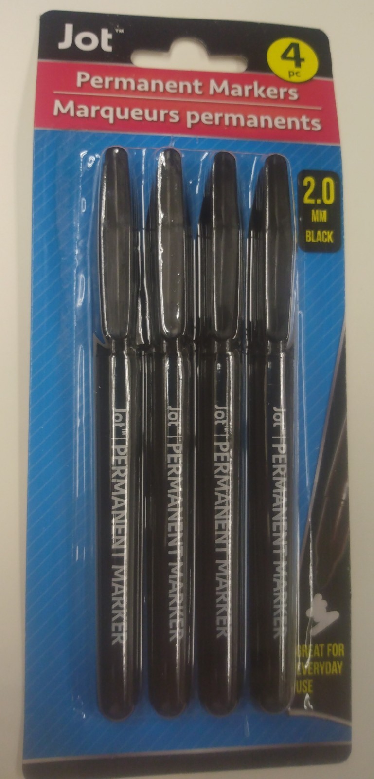 Jot Writing Permanent Markers 4pc all black 2.0 mm
