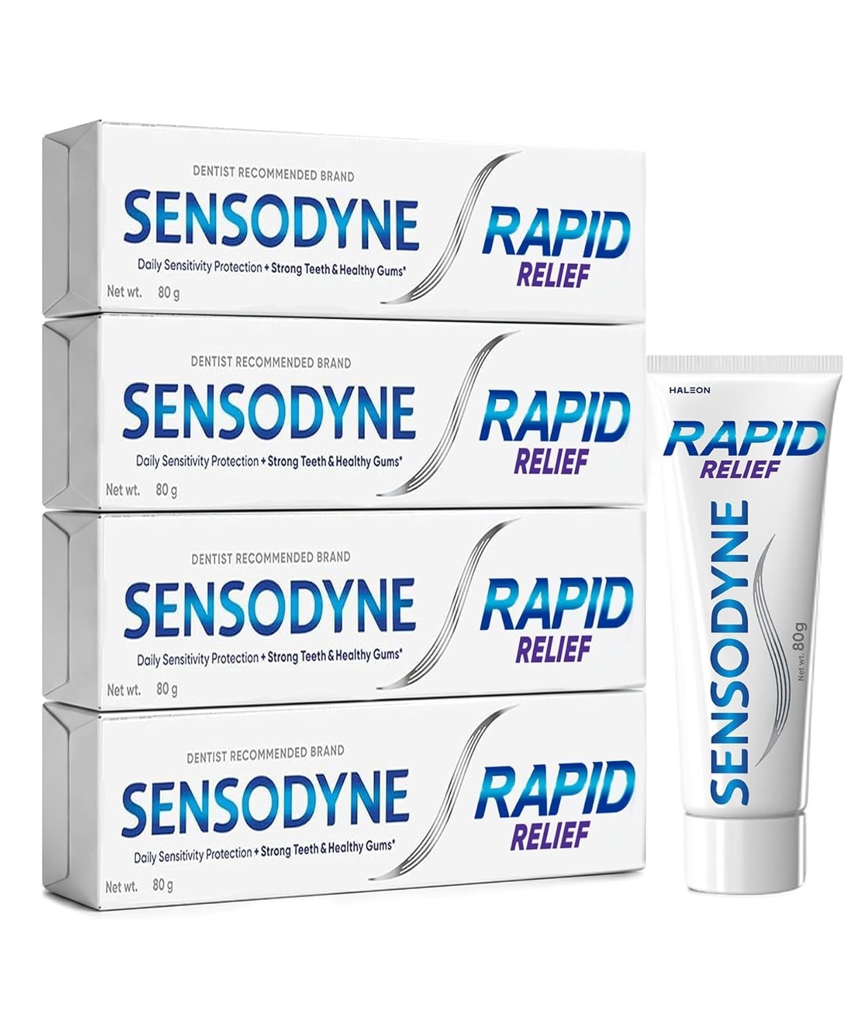 Sensodyne Toothpaste Rapid Relief | Sensitivity Relief  -(80gm x 4)
