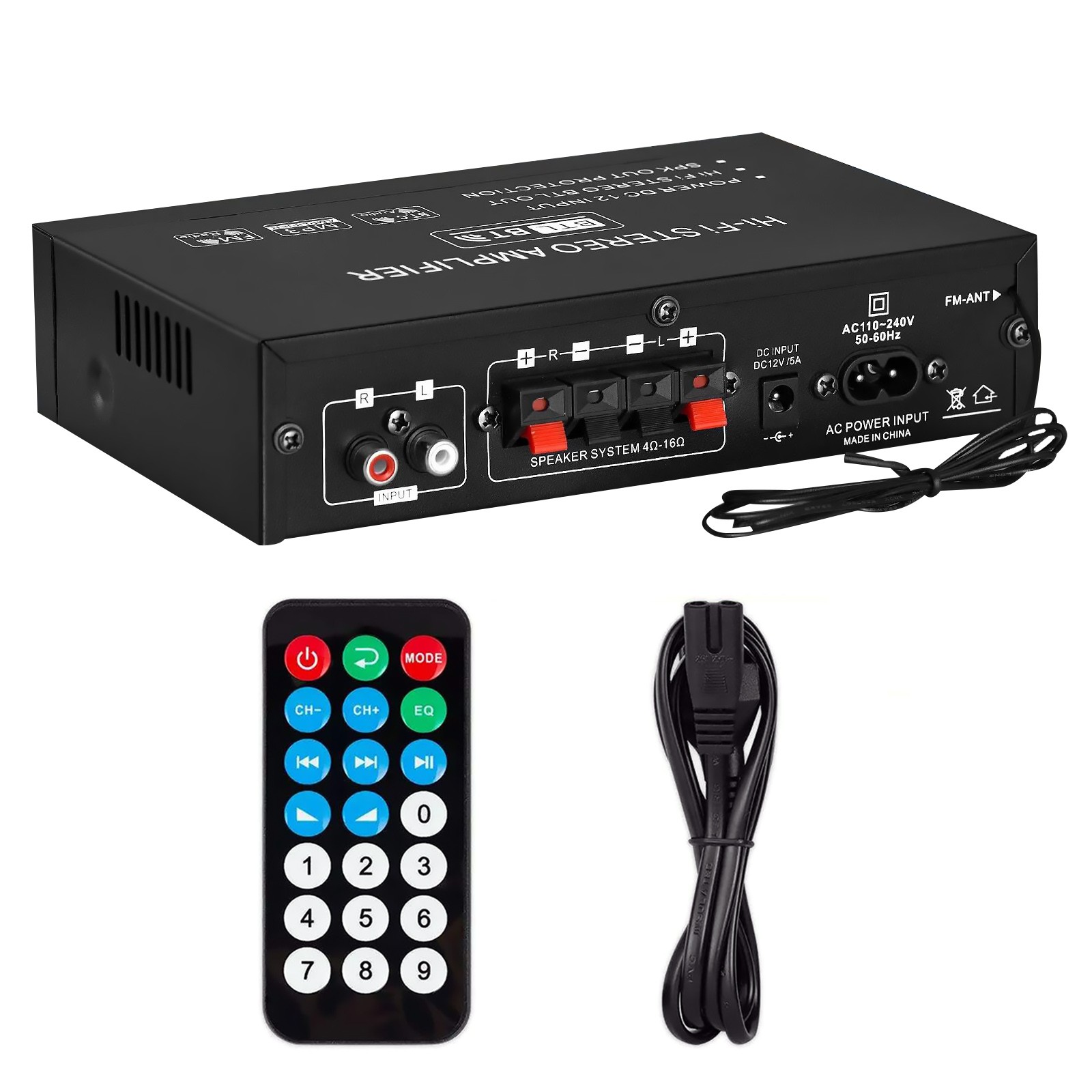 AK35 Mini Bluetooth Stereo AUX FM Audio Amplifier Car Home Marine HiFi Music AMP