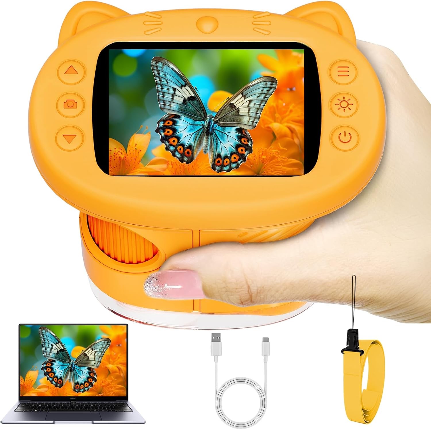 Microscope - 1000X Handheld Pocket Microscope with 2.4" IPS Screen