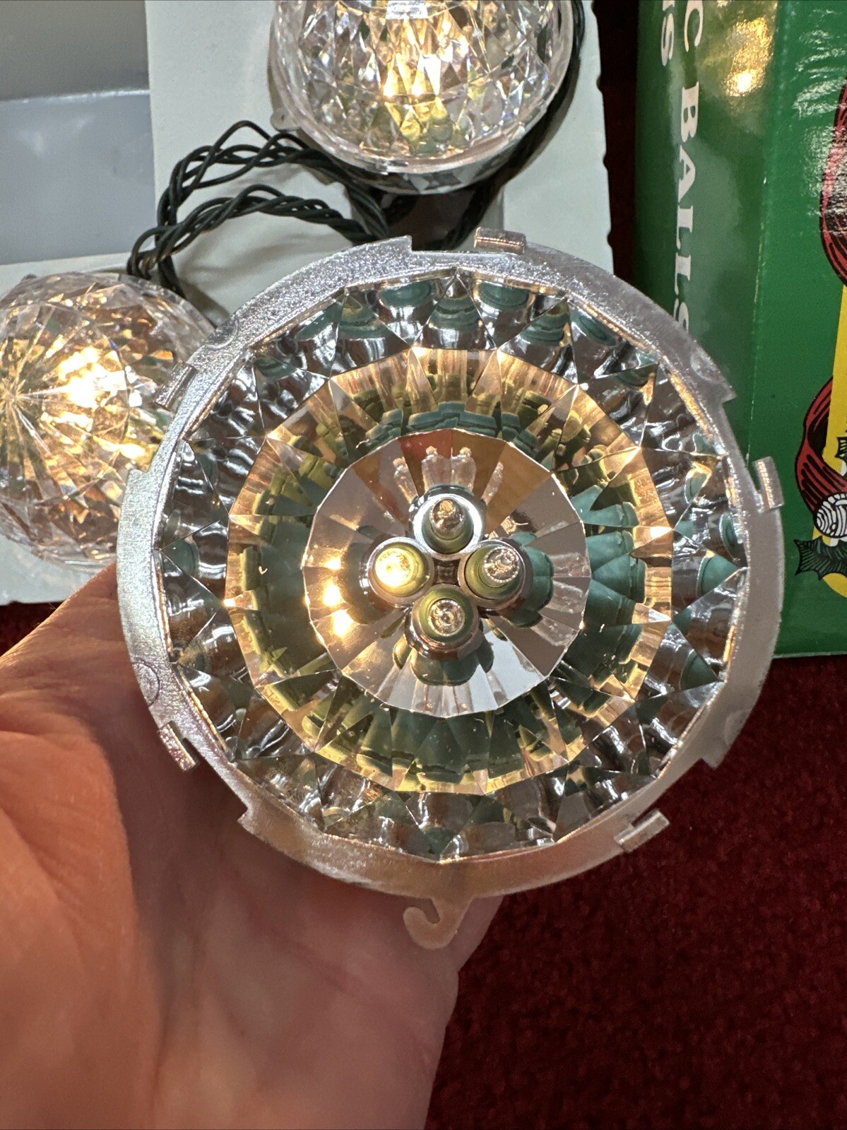 Vtg 40 Light 10 Gumball Prismatic Ball globe Light String 8 Function Rare