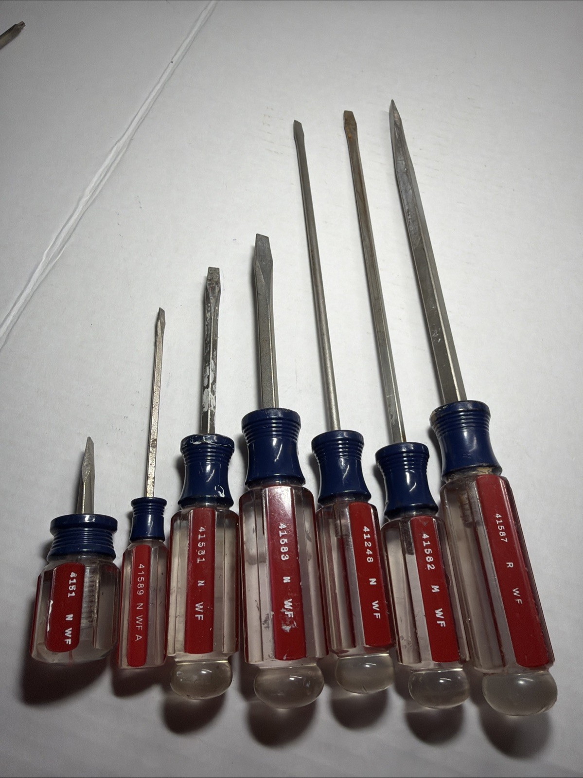 7 Vintage Craftsman Slotted Flat Head Screwdrivers 41587, 41582, 41248…Various