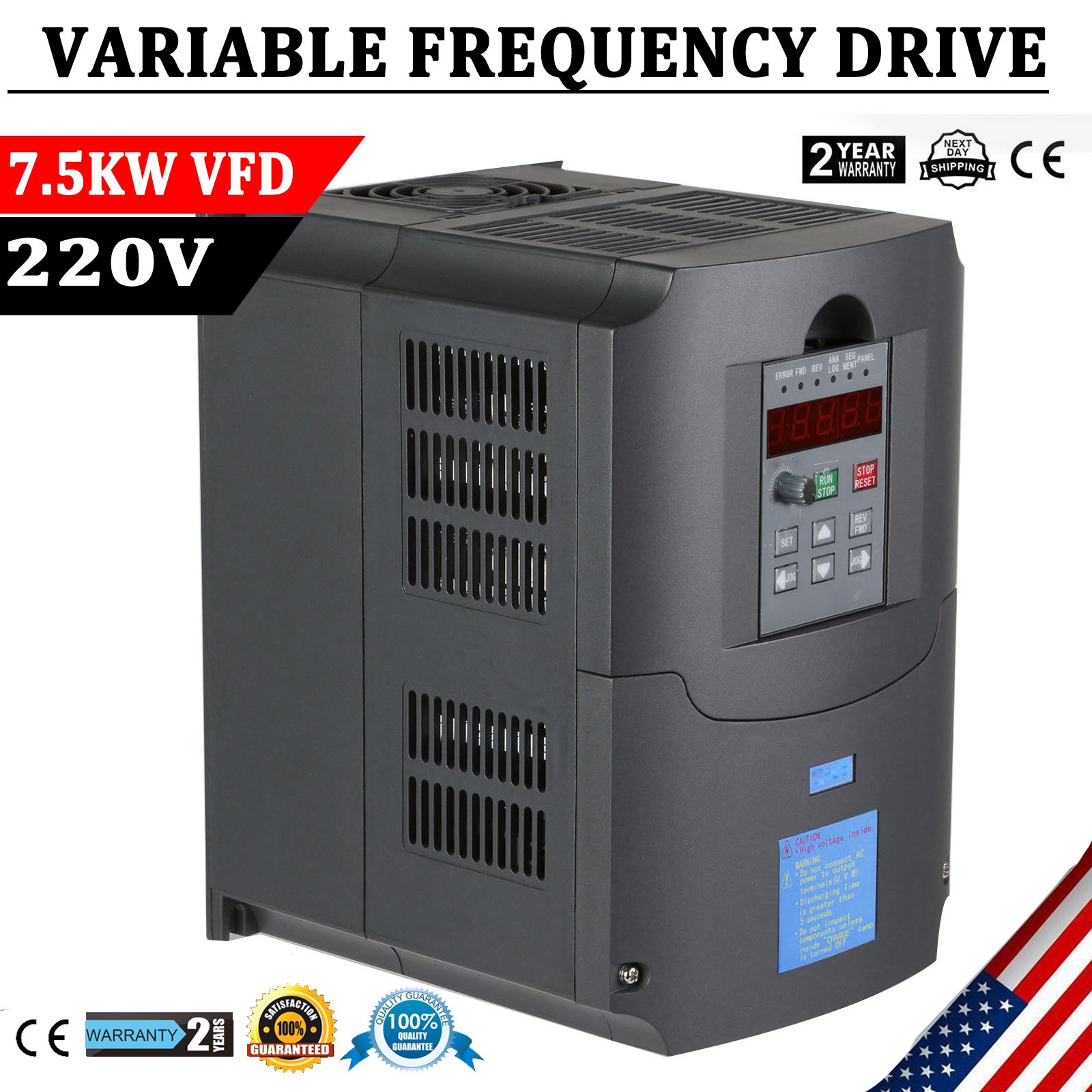 10HP 7.5KW 220V Single To 3 Phase Variable Frequency Drive Inverter CNC VFD VSD