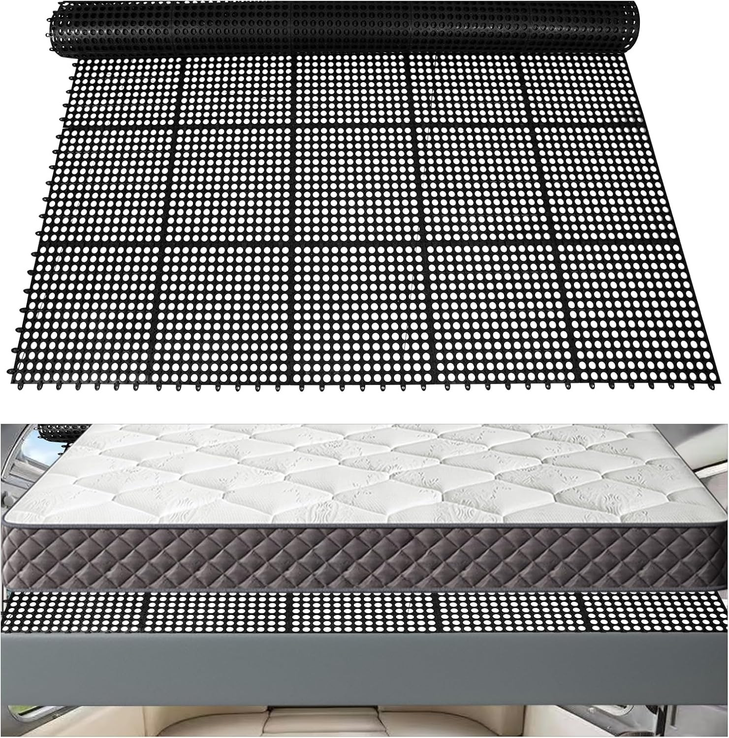 Plastic Ventilated Mattress Underlay Pad for RV Boat Camper - 83" L X 59" W | In