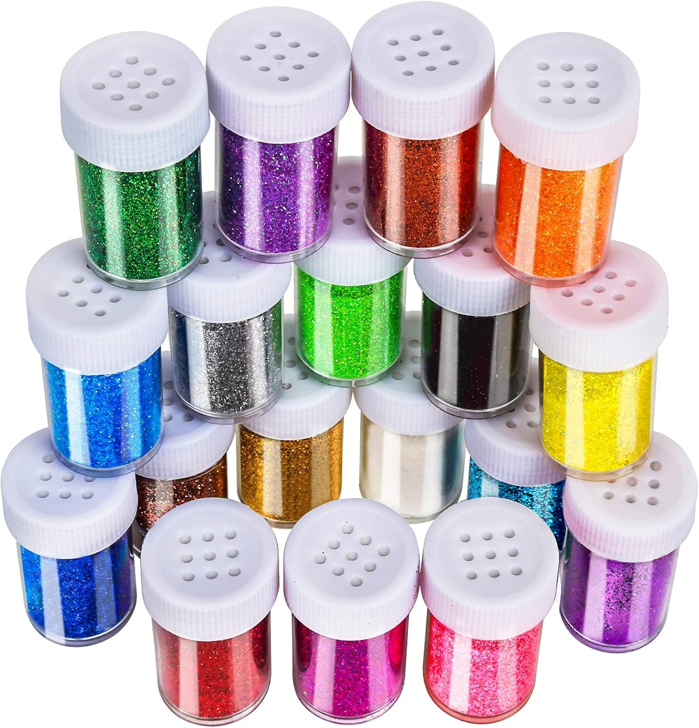 Glitter, 18 Pack Fine Glitter, Craft Glitter Powder Shake Jar, Multi Assorted...