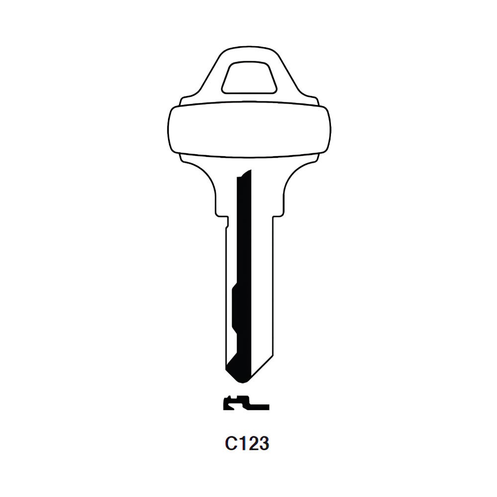 C123 Key Blank 6-Pin Brass