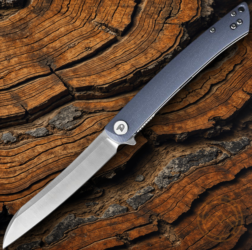Dreamtech Large Folding Knife 3.75" D2 Tool Steel Blade Slate Blue G10 Handle