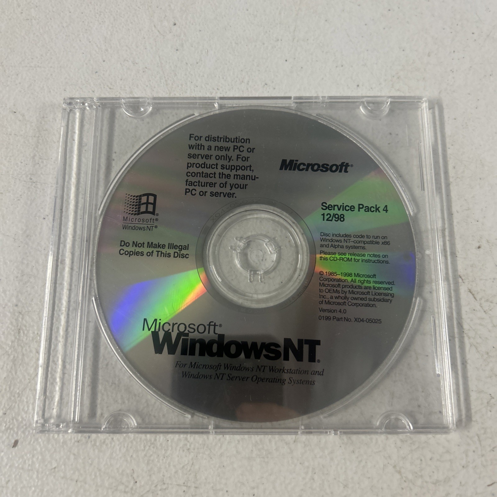 Microsoft Windows NT Service Pack 4 12/98