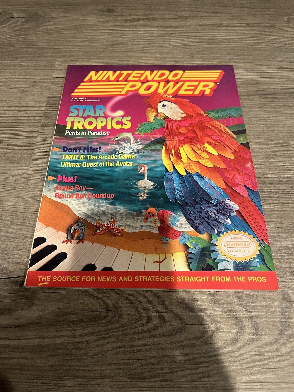 Nintendo Power 21 1991 NES Star Tropics, Complete with Poster Great Condition