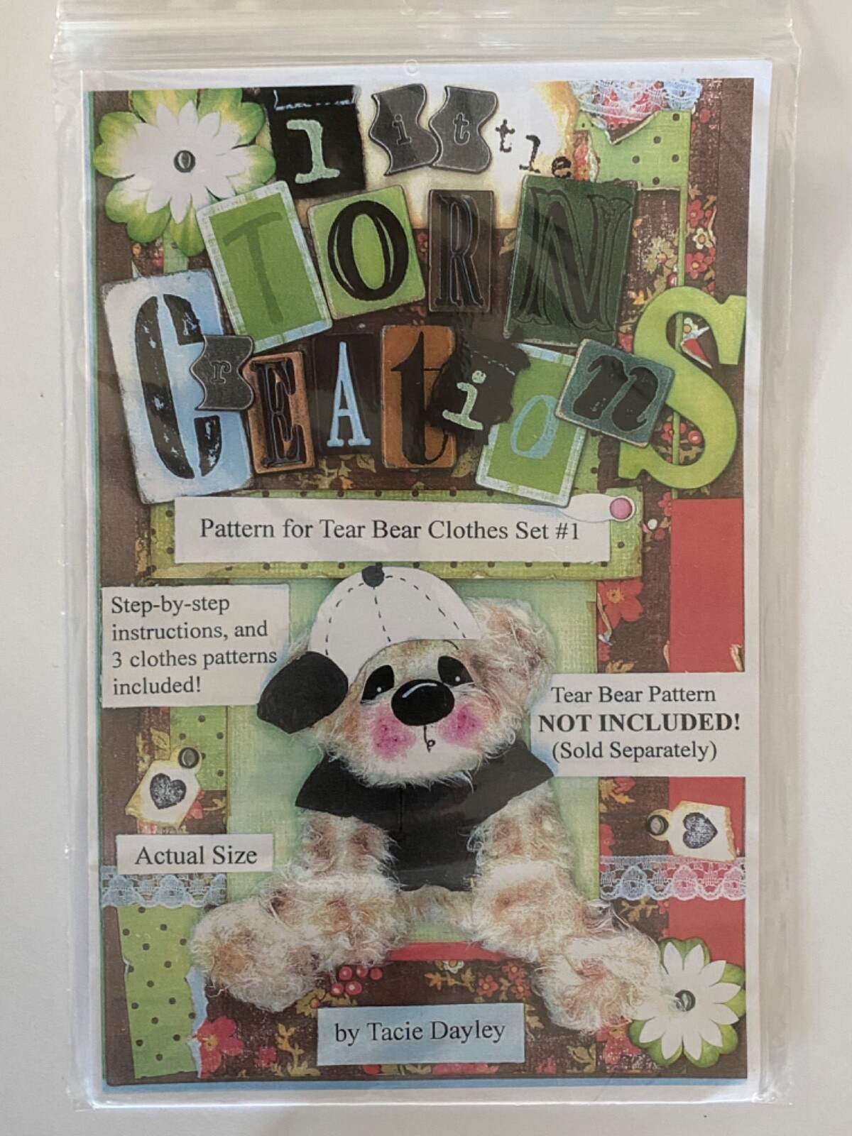 Little Torn Creations Paper Crafts Patterns - Bear Bunny Monkey Tiger Kitty Chic