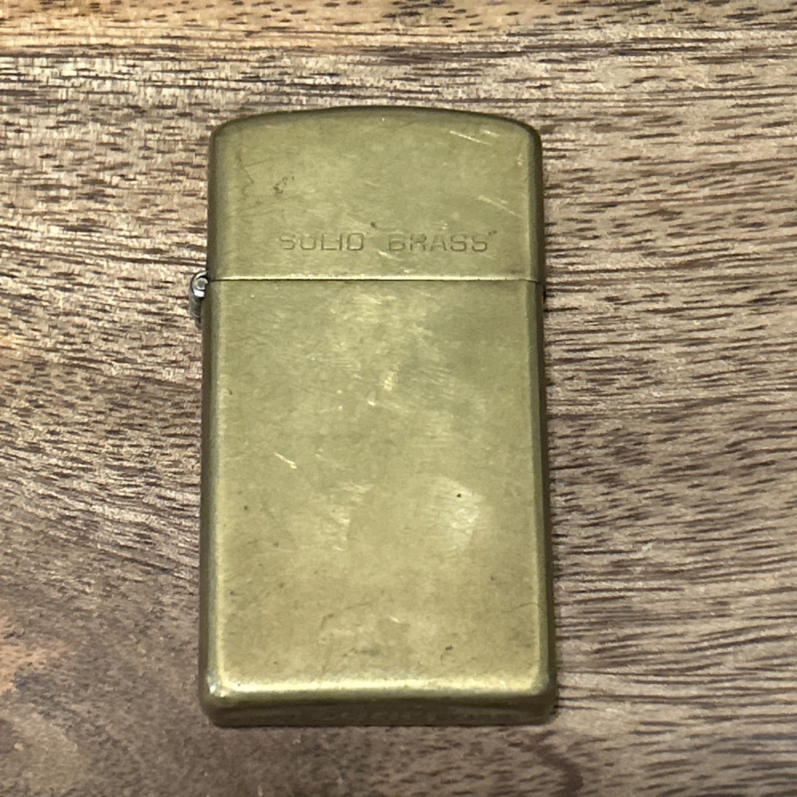 Vintage 1932 / 1986 Zippo Lighter - Solid Brass Replica Pre-Owned W/Original Box