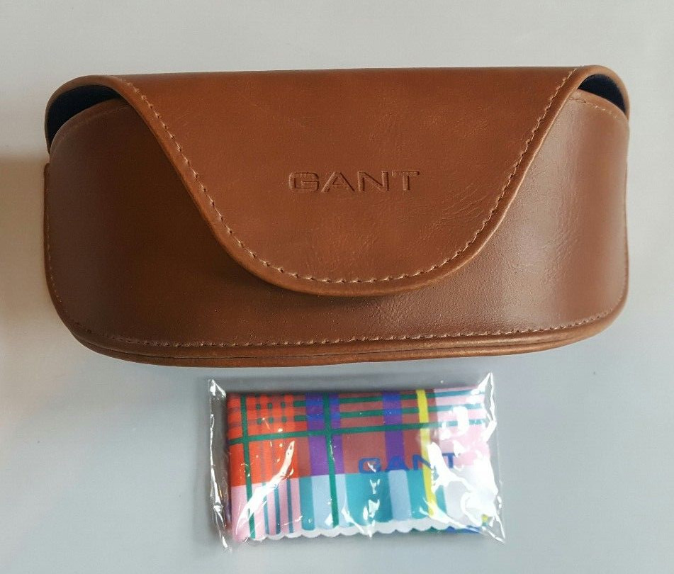 GANT LARGE TAN BROWN SUNGLASSES CASE WITH CLEANING CLOTH