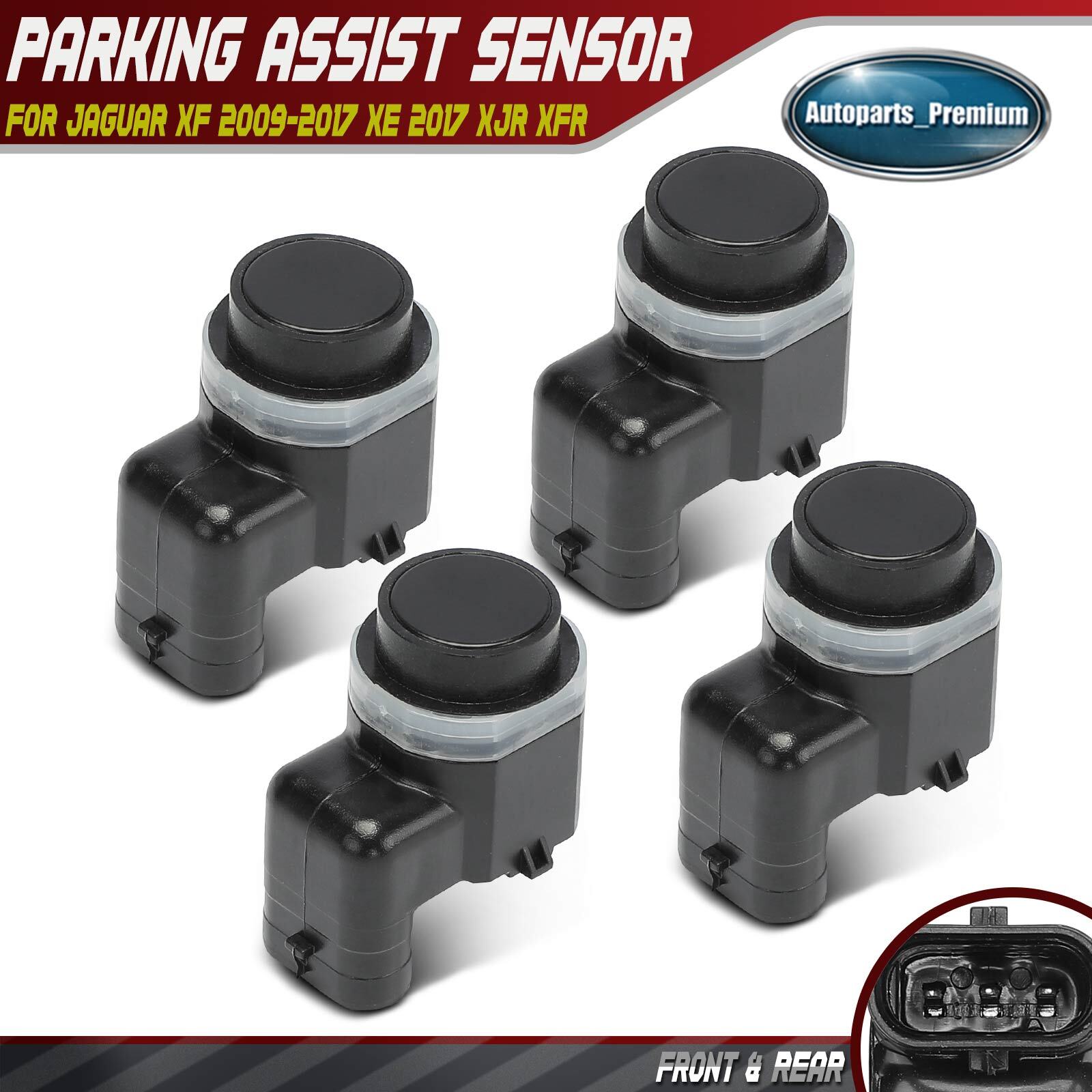 4x Front & Rear Side Parking Assist Sensor for Jaguar XF 2009-2016 XJ XFR XFR S