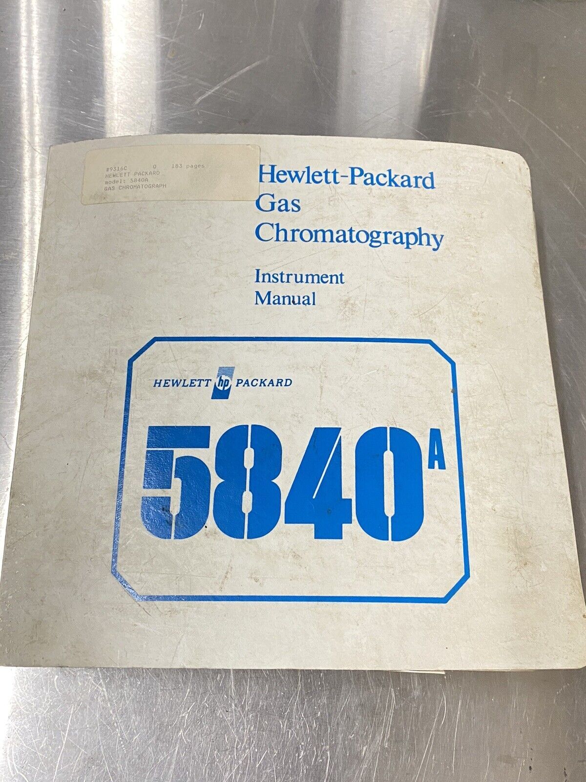 Hewlett Packard HP 5840A Gas Chromatograph - Users Guide / Manuals