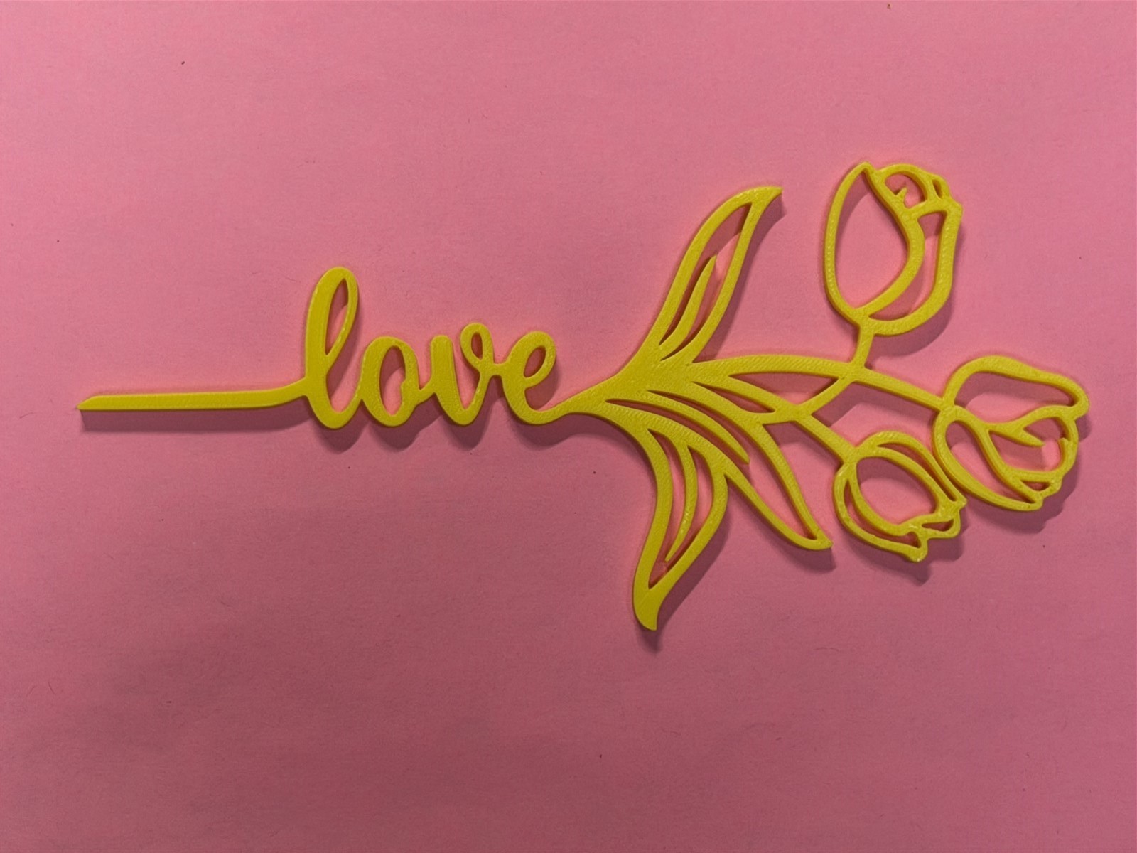 Mothers day 3D printed Yellow Tulips say "I Love You" on this special day