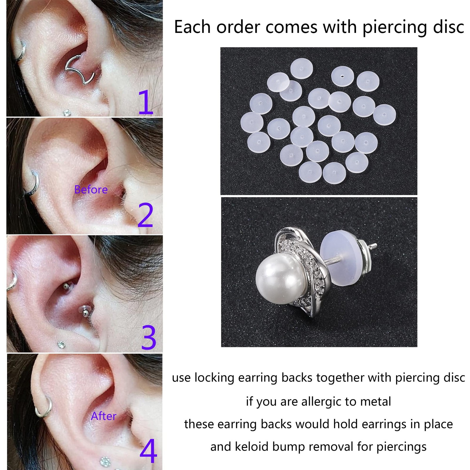 Stainless Steel Locking Earring Backs for Studs Locking Earring Backs Replacemen