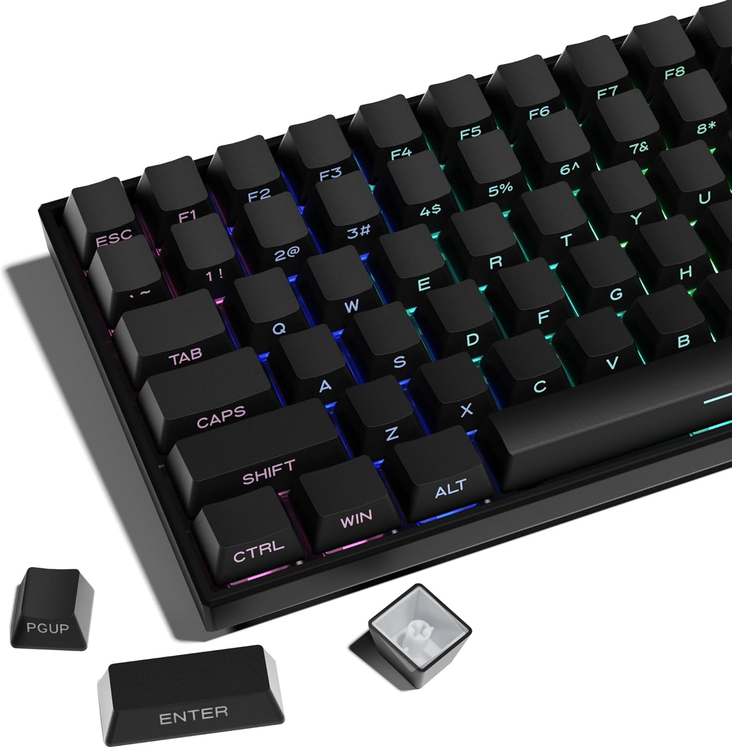 XVX PBT Keycaps - Side Print Keycaps 60 65 75 100 Percent, Double Shot Shine thr