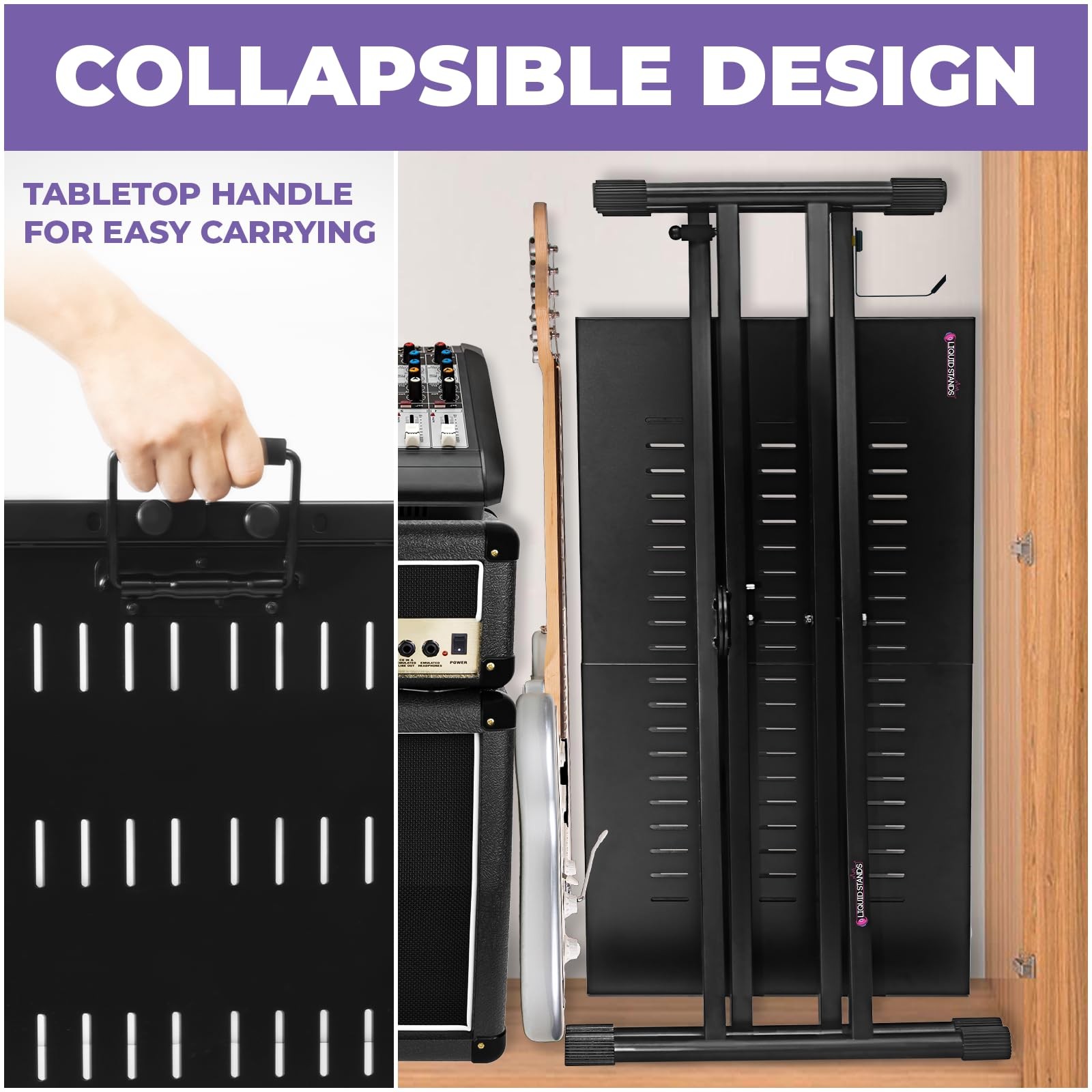 Expandable Portable DJ Table Stand for Audio Mixer, Laptop, & MIDI Controller