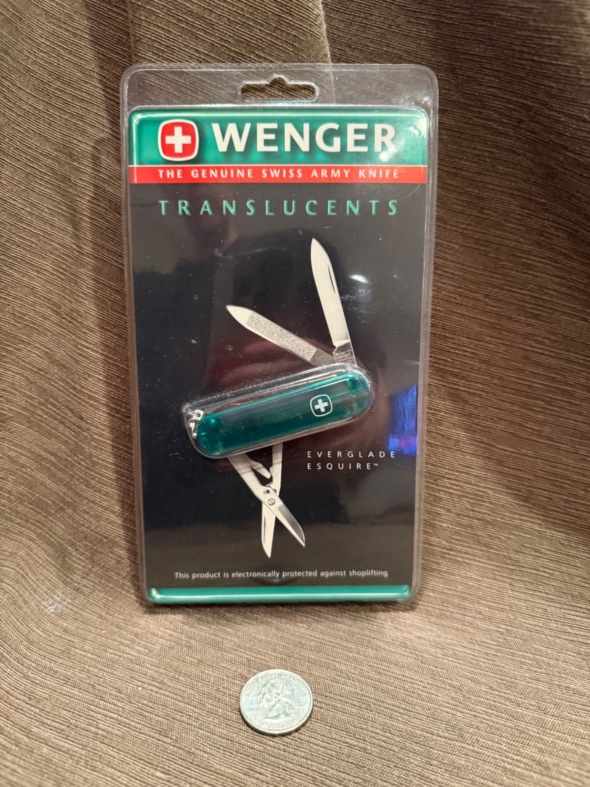 Wenger Translucents Everglade Esquire SAK NOS Sealed Green Swiss Army Knife Disc