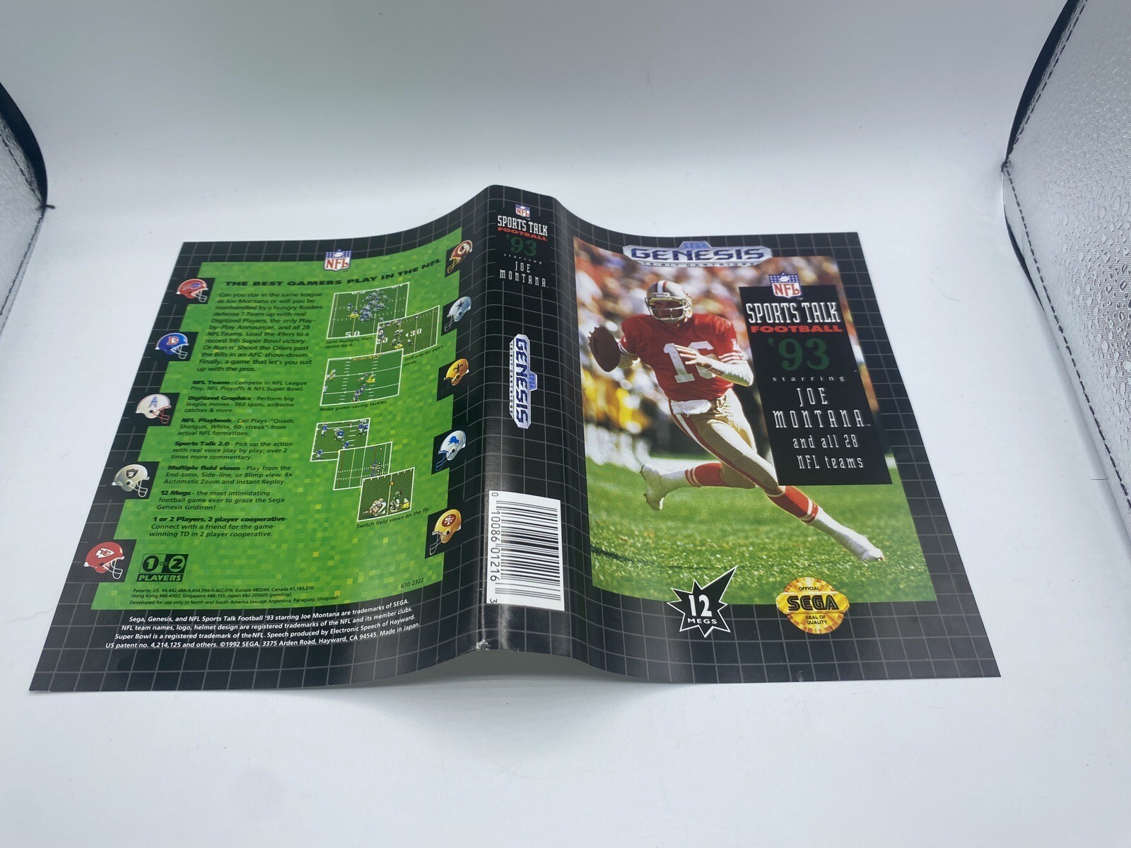 Sports Talk Football 93 Starring Joe Montana - Authentic Sega Genesis COVER ART