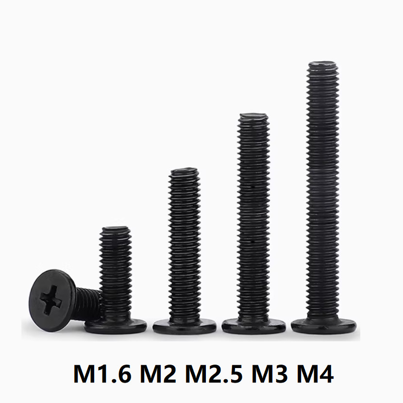 Ultra Thin Wafer Flat Head Low profile Screws Bolt Black Stainless Steel M1.6-M4