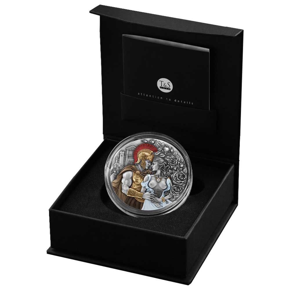 2026 Ares & Aphrodite 2 oz High Relief Antiqued Silver Coin by T&S Coin
