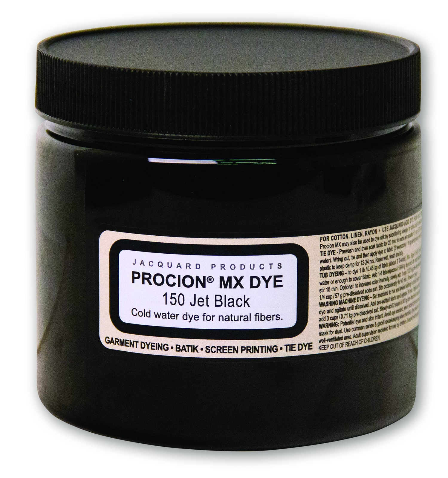 Jacquard Procion Mx Dye Undisputed King of Tie Dye Powder Jet Black 8oz Net Wt..