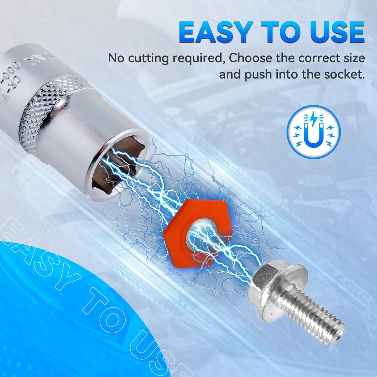 21PCS Magnetic Socket Inserts SAE and Metric 5/16"-7/8" 8-19mm Universal Socket