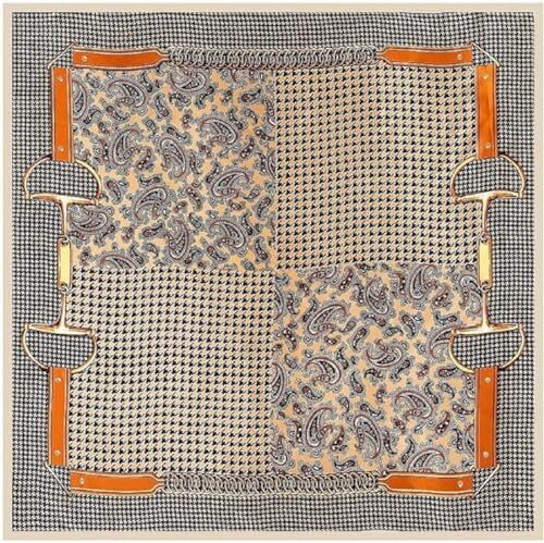 K-Elewon Large Square Scarf 43" Silk Scarf Fashion Scarves Silk Feeling Hair ...