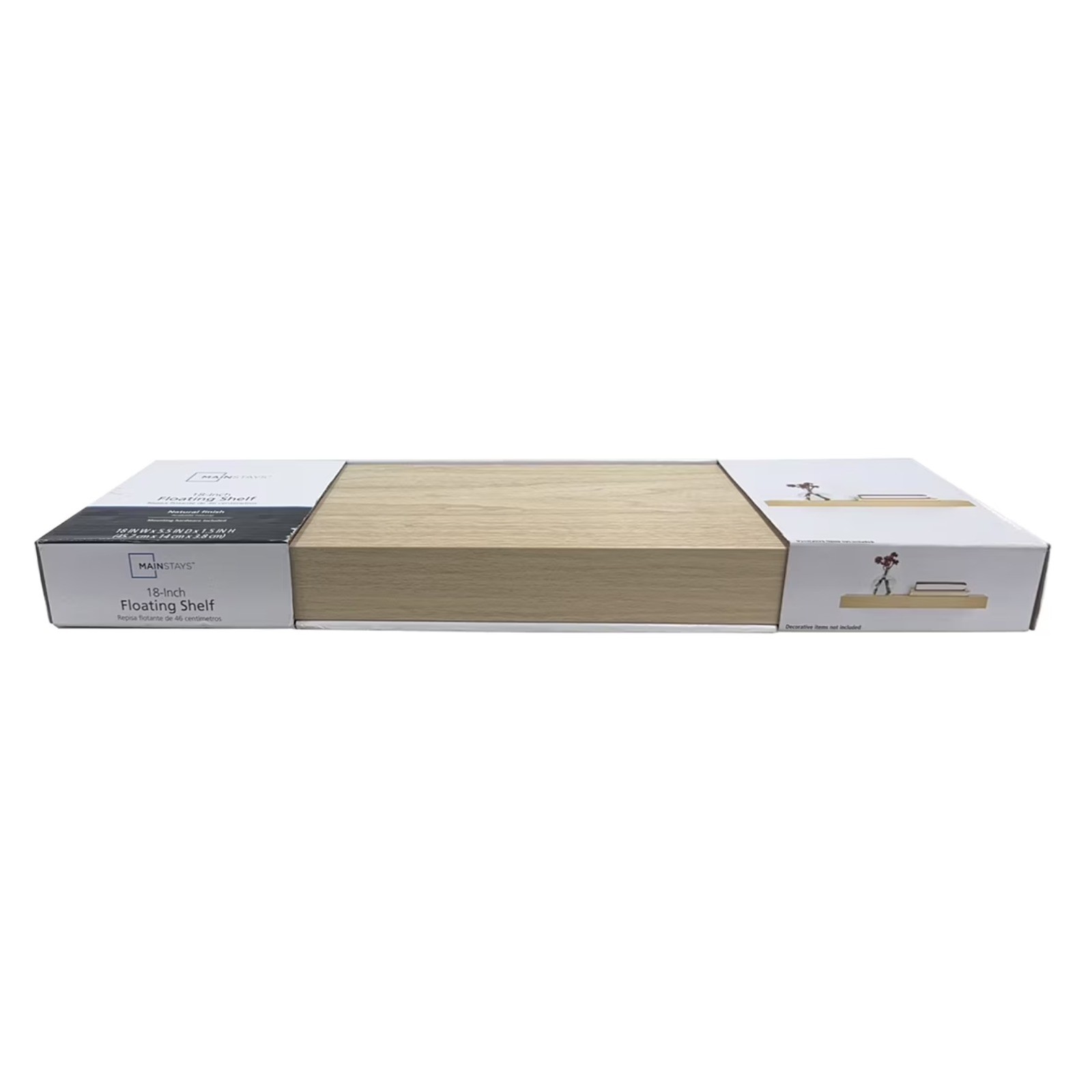 Natural 18" Wood Floating Shelf