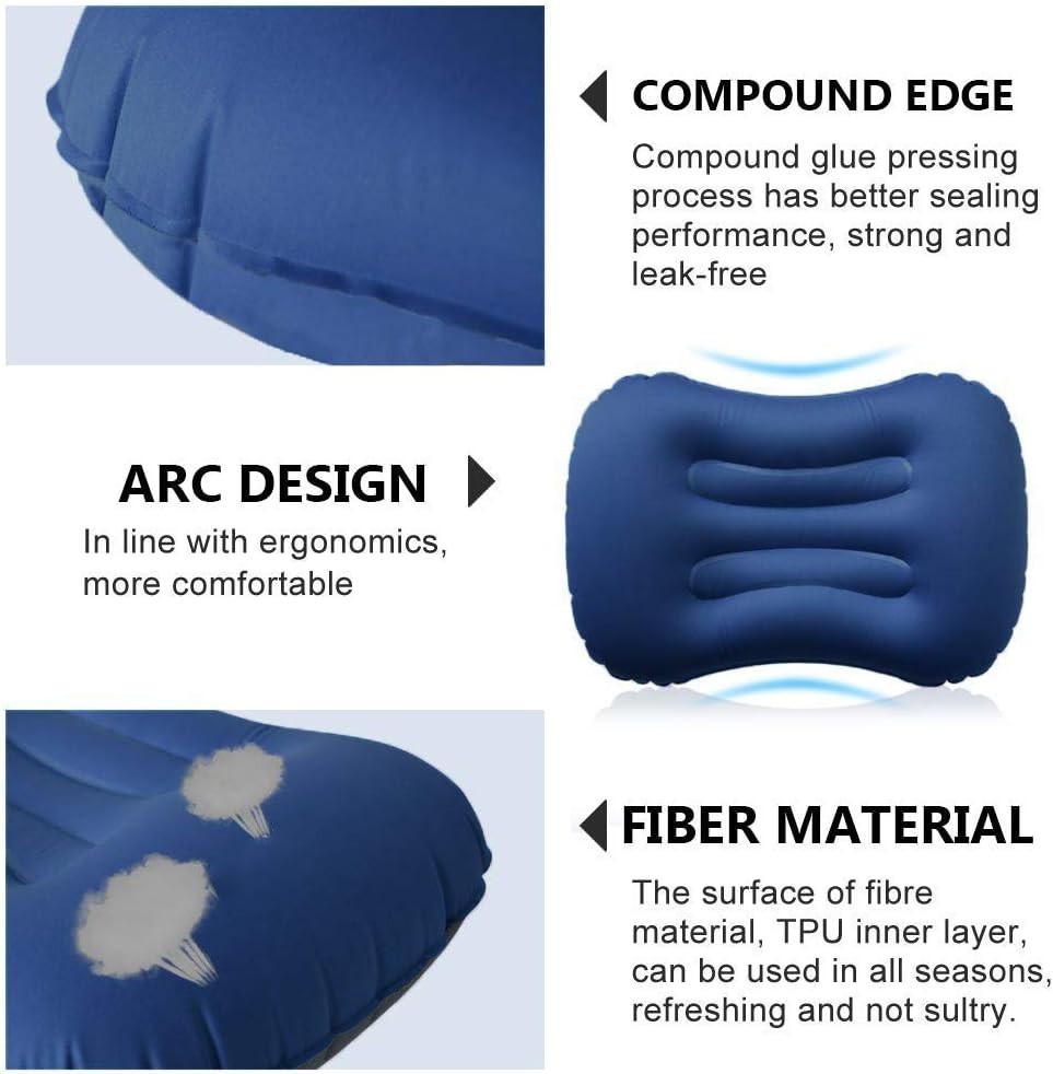 Ultralight Inflatable Camping Pillows - Compressible, Compact, Inflatable, Co...
