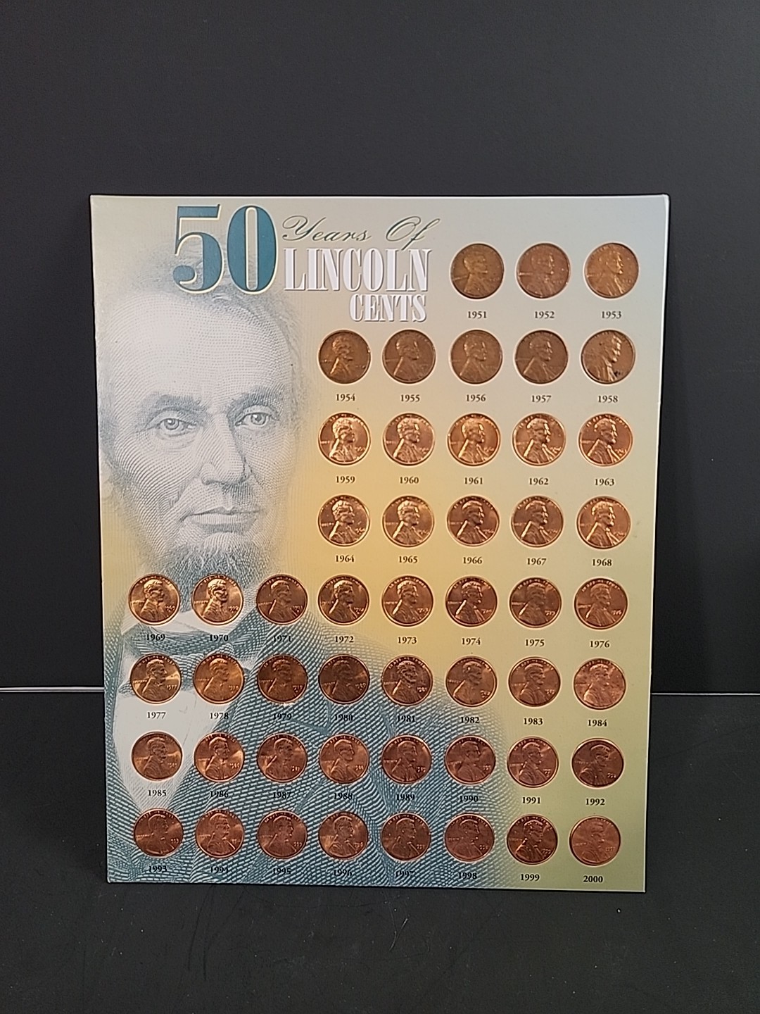 Commemorative “50 Years Of Lincoln Cents” Framed BU 1951 To 2000
