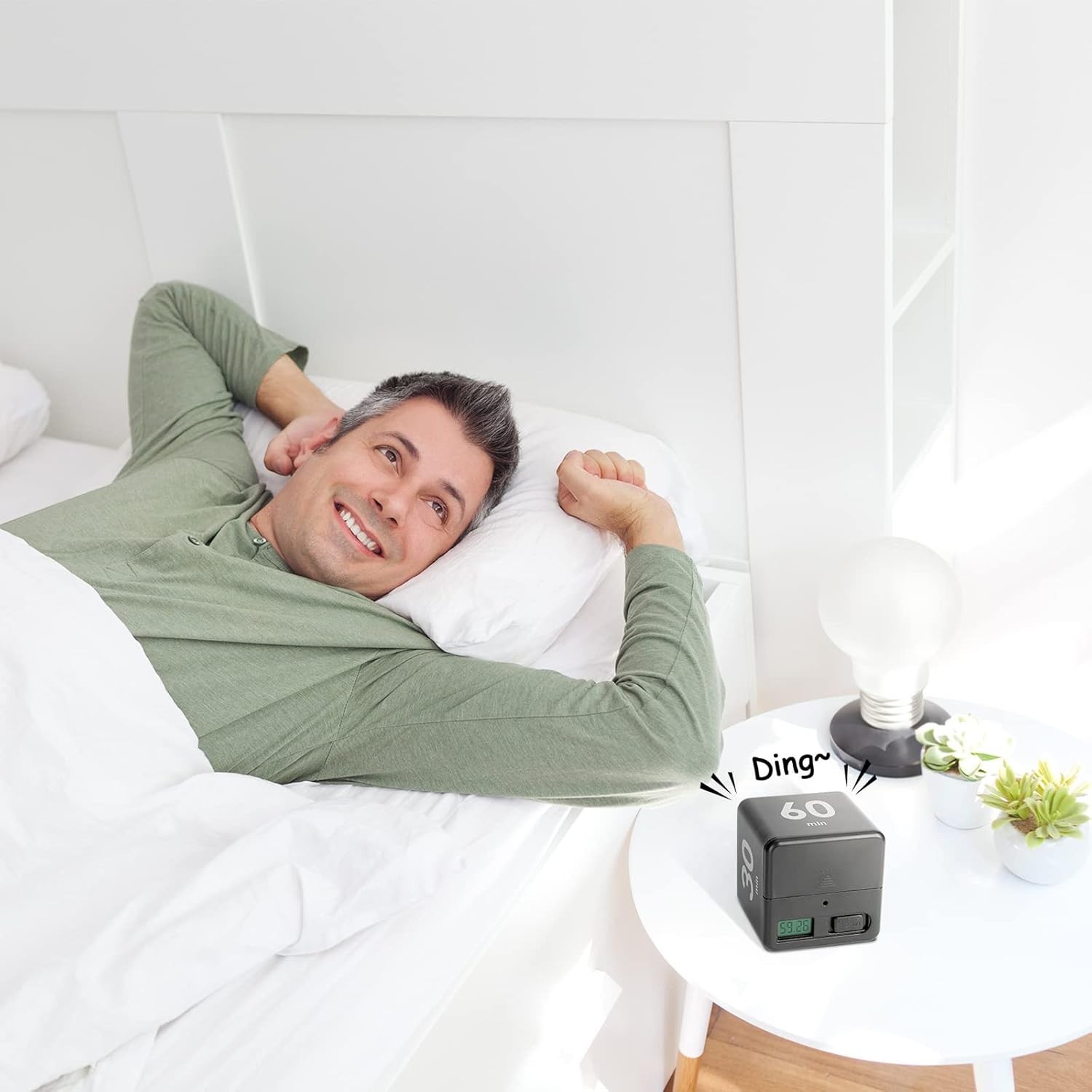Compact Black Gravity Sensor Timer - Effective Time Management for Home & Office