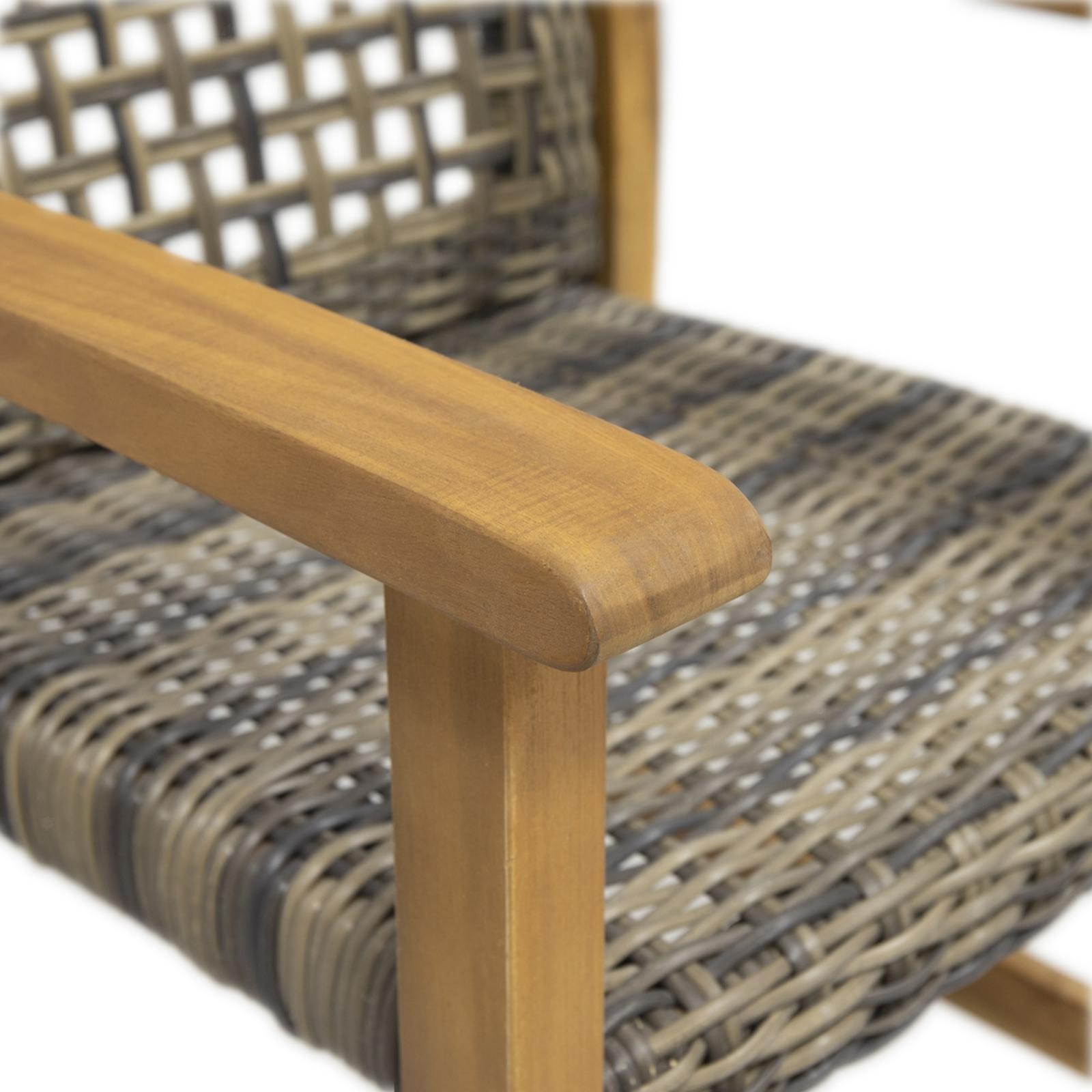 Acacia Wood & Wicker Dining Chairs (Set of 2) - Outdoor