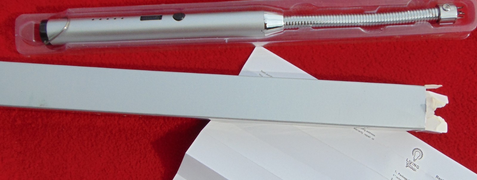 NEW "LIVING GLOW" RECHARGEABLE FLEX WAND ~INSTRUCTIONS & CHARGING CABLE