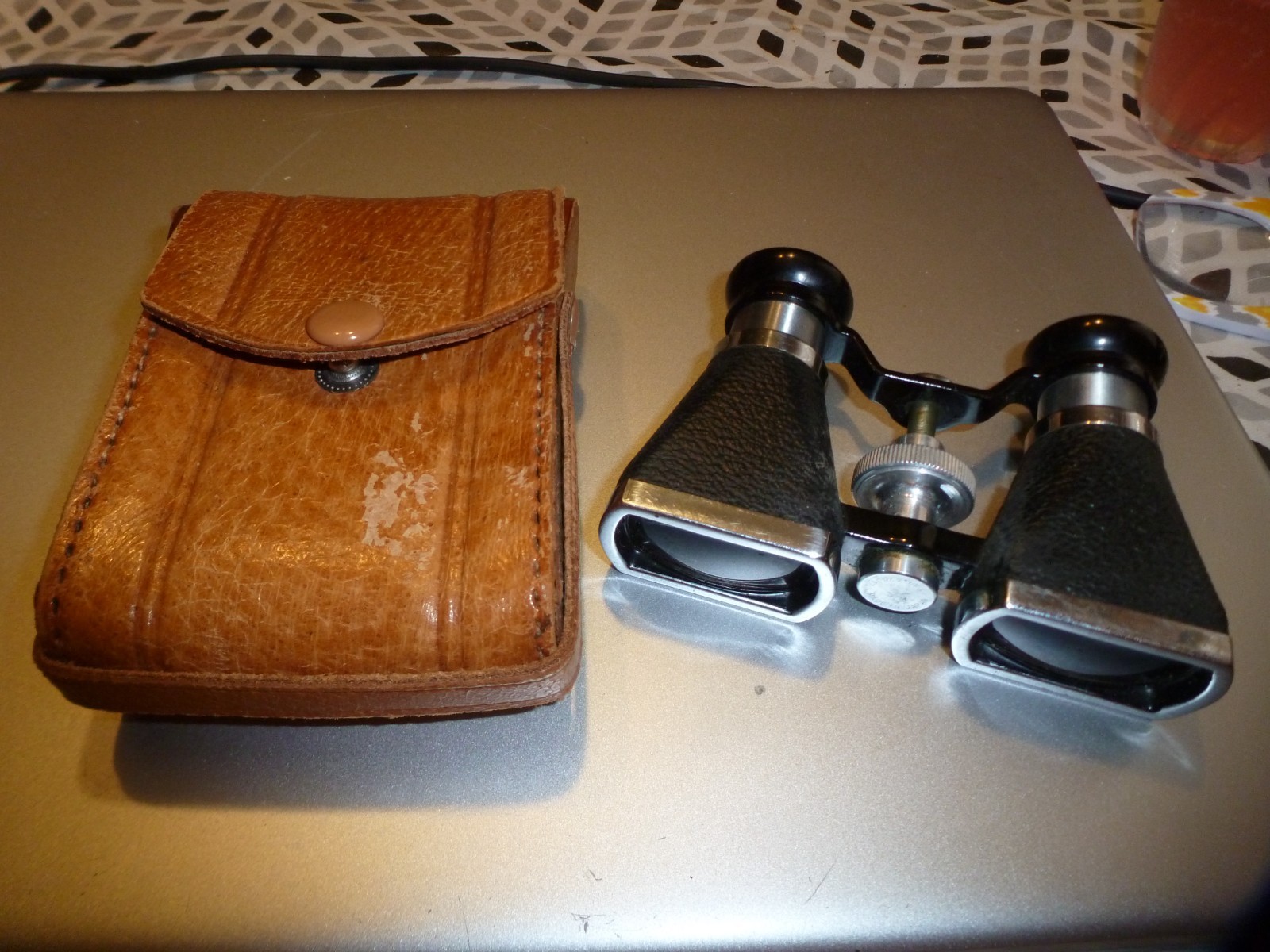 Ofuna Japan Pocket Binoculars w/Leather Case Opera Glasses Birding 3x10