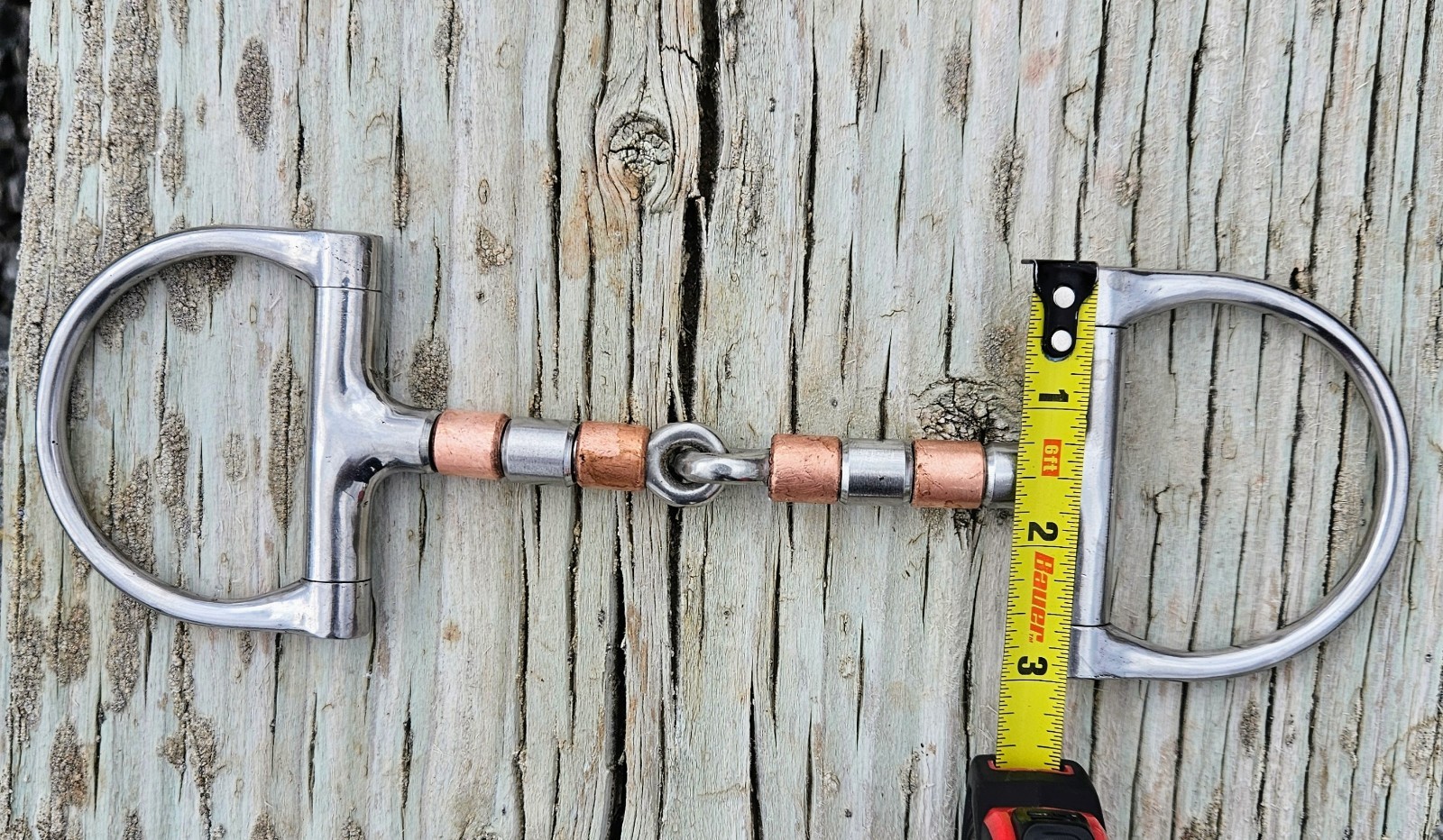 Dee Ring Snaffle Bit - Copper Rollers - Stainless Steel - 5" mouth