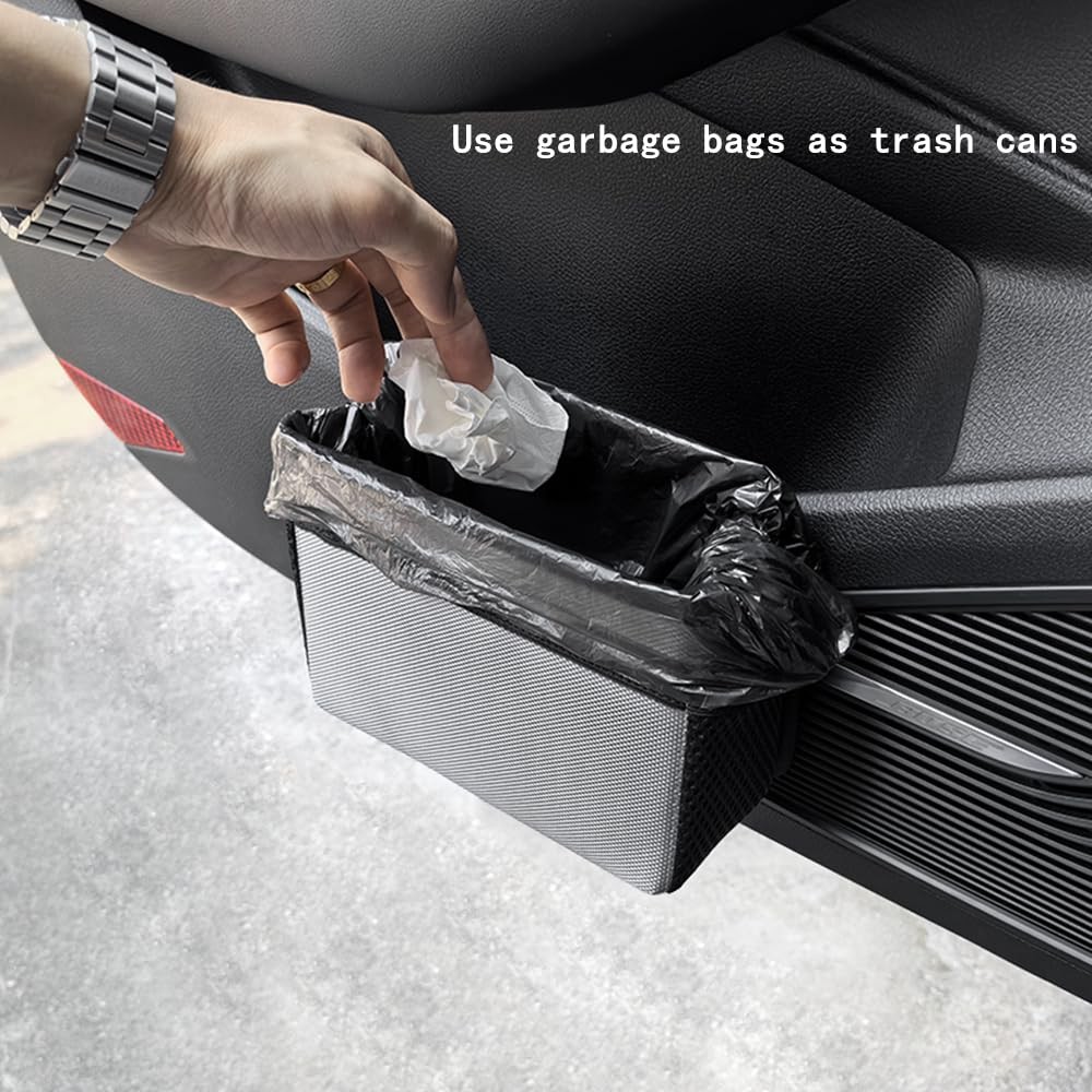 Car Trash Can, Foldable Multifunctional Hanging Storage Box Trash Can beige