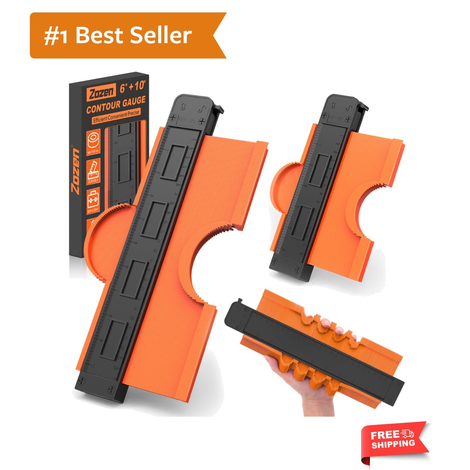 2Pack Contour Gauge, Engraved Scale - Not Fade, 10'' and 6'' Contour Gauge Pr...