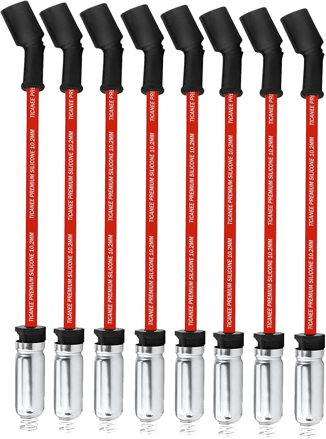 Spark Plug Wire Set 10.2mm w/Metal Sleeves, Spark Plug Wires Compatible with