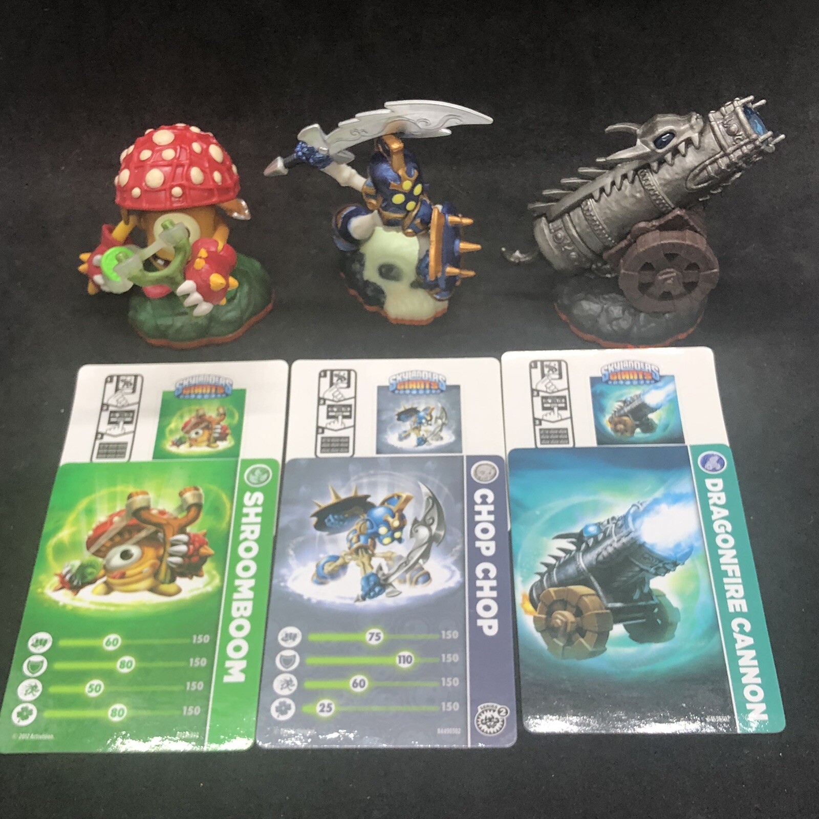 SKYLANDERS Giants DRAGONFIRE CANNON Battle Pack CHOP CHOP SHROOMBOOM + Stickers