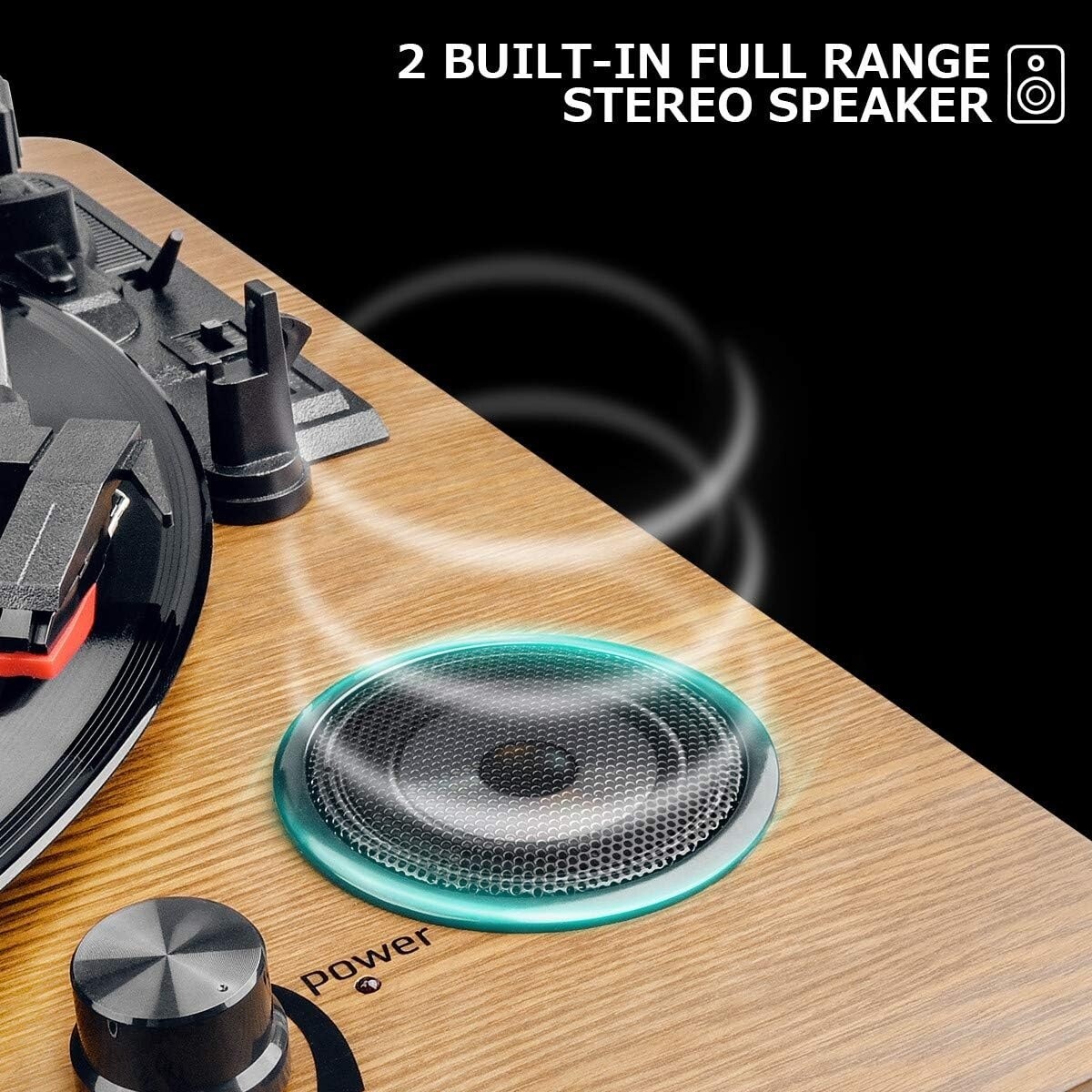 Tocadiscos Bluetooth De 3 Velocidades Con Altavoz, Reproductor De LP Portátil